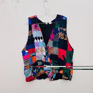 Nativewear Designs Patchwork Quilted Vest Multicolor Women’s Size L